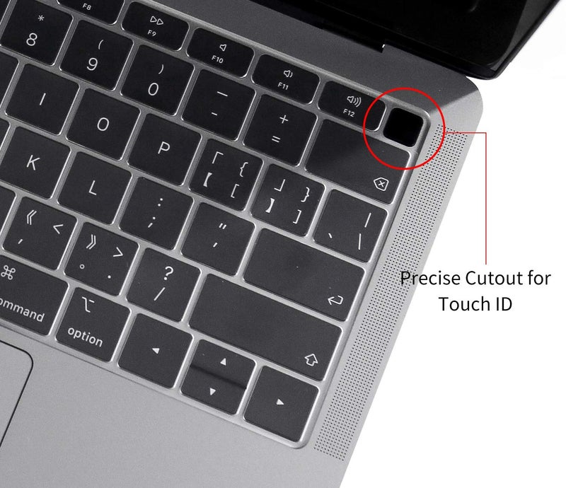CaseBuy Premium Ultra Thin Keyboard Cover for 2019 2018 Release MacBook Air 13 Inch A1932 with Touch ID Soft-Touch TPU Keyboard Protective Skin - Image 3